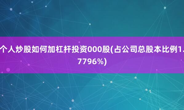 个人炒股如何加杠杆投资000股(占公司总股本比例1.7796%)
